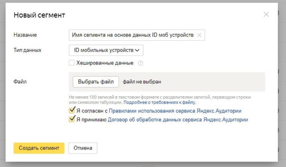 Рис.4. Настройка нового сегмента